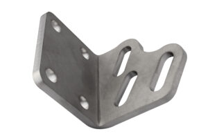 A metal angle is shown with holes in it.