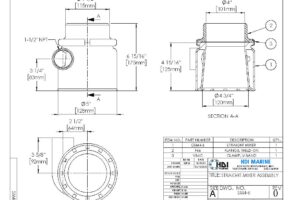 A drawing of the front view of a hsi.