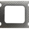 A metal gasket that is on the side of a car.