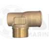 A brass tee with a water meter on the side.