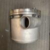 A metal pipe with a stainless steel cap.