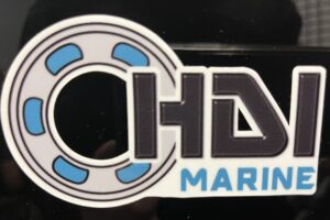 A sticker of the logo for chtd marine.