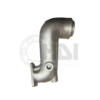 Metal exhaust elbow pipe with flange connection.