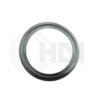 A metal ring is shown on the side of a white background.