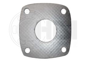 A metal plate with four holes for mounting.