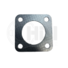 A metal plate with four holes on it.