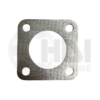 A metal gasket that is sitting on the ground.